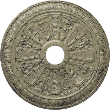 Ekena Millwork Bristol Ceiling Medallion (Canopies up to 3 7/8"), 23 1/2"OD x 3 7/8"ID x 1"P, Castle Stone Crackle CM23BICSC